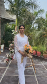 Organza Embroidered Cape Set For Women's