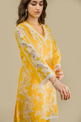 Seher Yellow Cutwork Suit Set