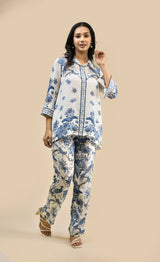 Seher Tropical Printed Co-ord Set with Scarf