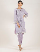 Lilac Embroidered Kurta
