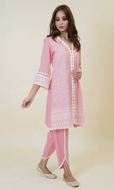 PINK EMBROIDERED SUIT SET