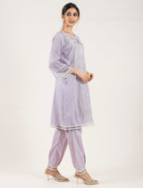 Lilac Embroidered Kurta