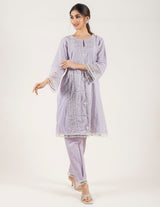 Lilac Embroidered Kurta