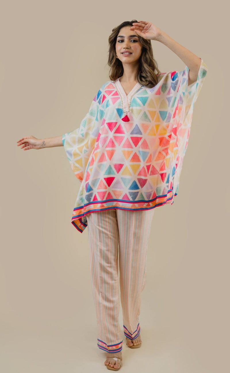 Geometrical Printed Kaftan Set