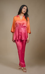 Seher Pink Orange Tie & Dye Co-ord Set