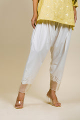 Off White Organza Embroidered Salwar