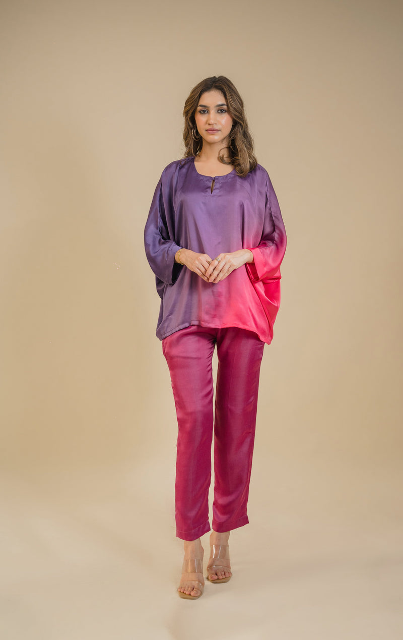 Seher Pink Purple Tie & Dye Co-ord Set