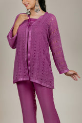 Purple Lacework Cape for Women India -Inching India