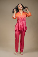 Seher Pink Orange Tie & Dye Co-ord Set