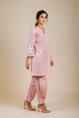Baby Pink Embroidered Suit Set