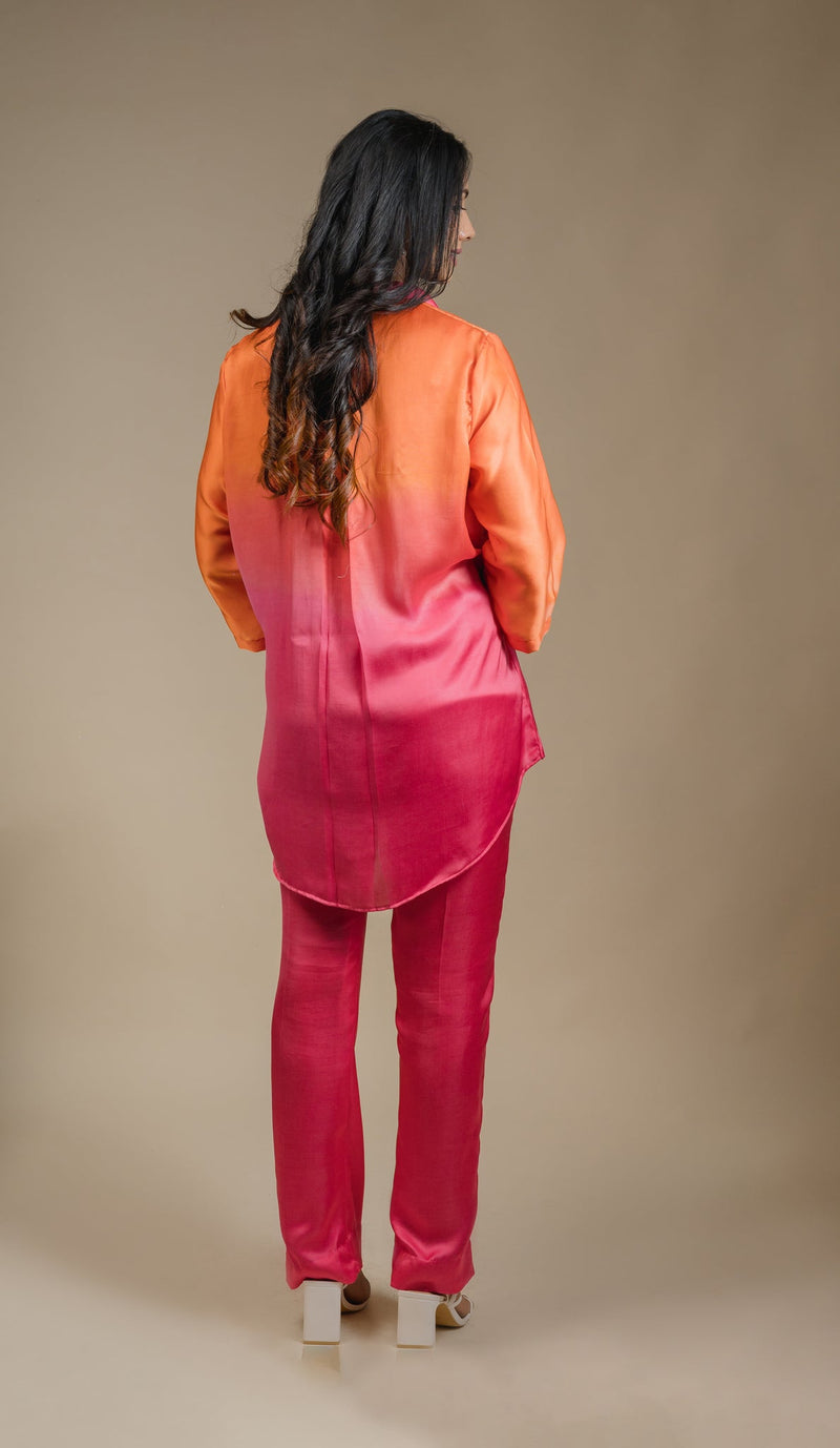 Seher Pink Orange Tie & Dye Co-ord Set