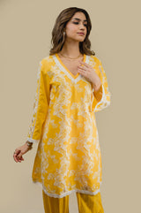 Seher Yellow Cutwork Suit Set