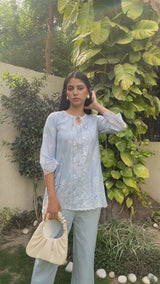 POWDER BLUE EMBROIDERED CO-ORD SET