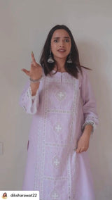 Lilac Embroidered Kurta