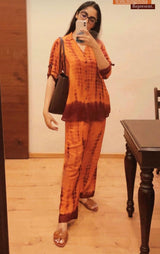 MAROON-RUST OMBRE CO-ORD SET