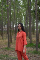 Orange Linen Co-ord Set