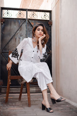 White Embroidered Suit Set