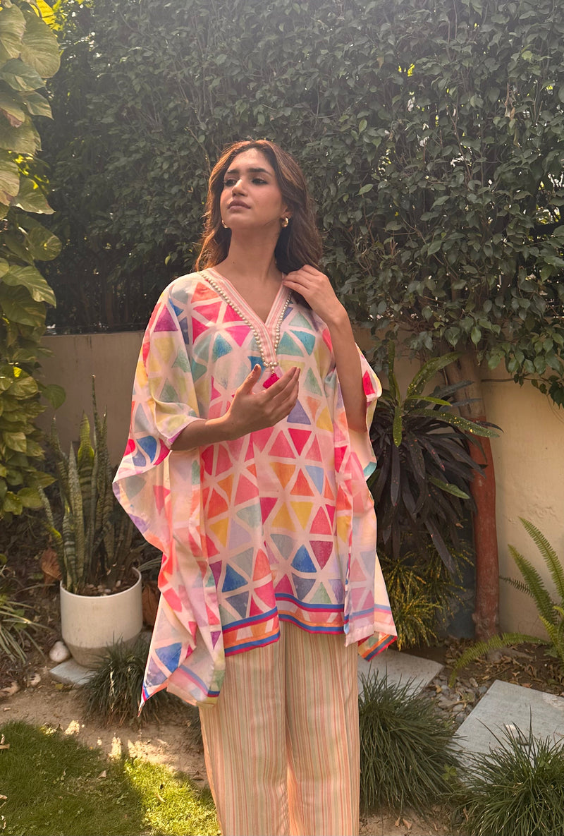 Geometrical Printed Kaftan Set