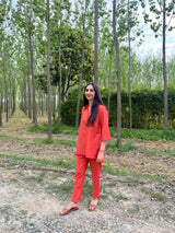 Orange Linen Co-ord Set