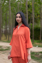Orange Linen Co-ord Set