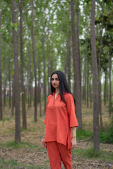 Orange Linen Co-ord Set